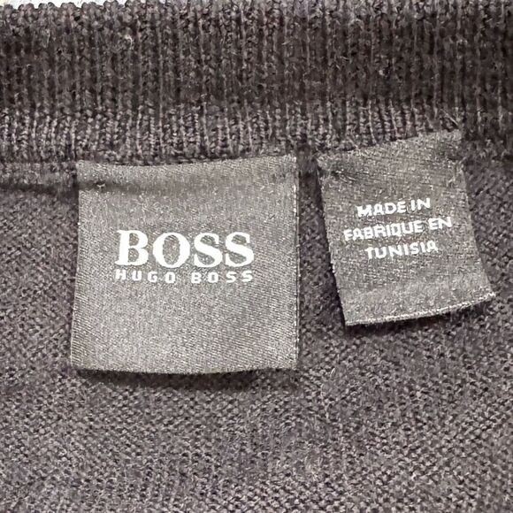 Hugo Boss Biadur Black V Neck Virgin Wool Blend Sweater. Size XXL. - Picture 4 of 10